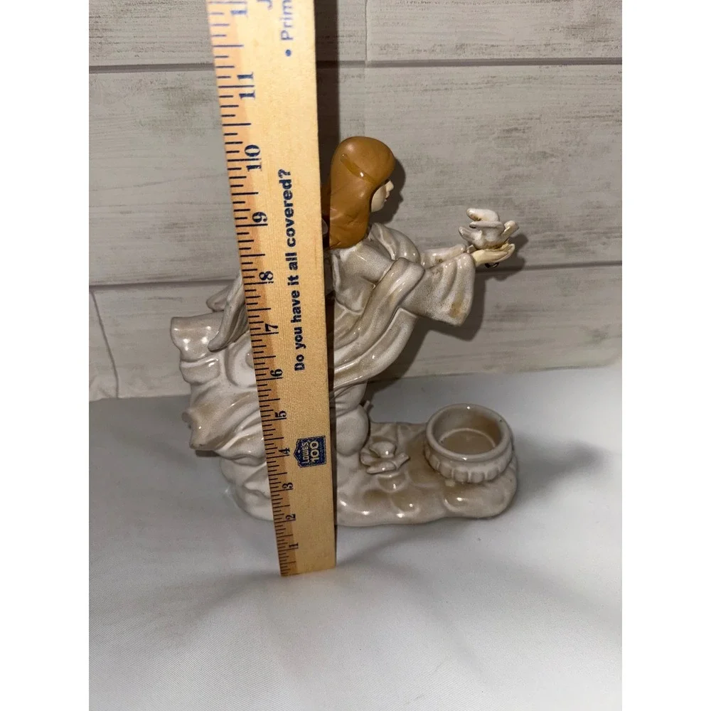 Yankee Candle Ceramic Angel Tealight Holder Dove Figurine Cream Tan 7.5‎ Inch